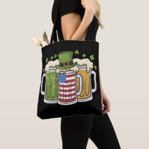 Tote Bag Irish Beer Irlande USA Drapeau américain St Patric