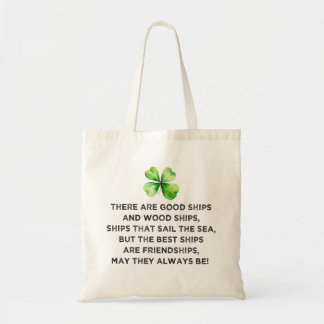 Tote Bag Irish Friendship Toast 4 Leaf Clover St Patricks