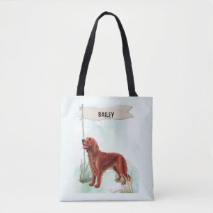 Tote Bag Irish Setter Aquarelle Personnalisé Do