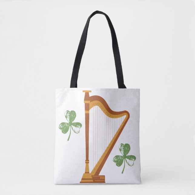 Tote Bag Irish Shamrock Harp Tote (Devant)