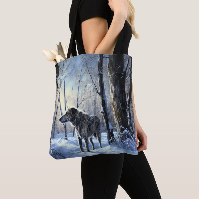 Tote Bag Irish Wolfhop Laisser neiger Noël (De près)