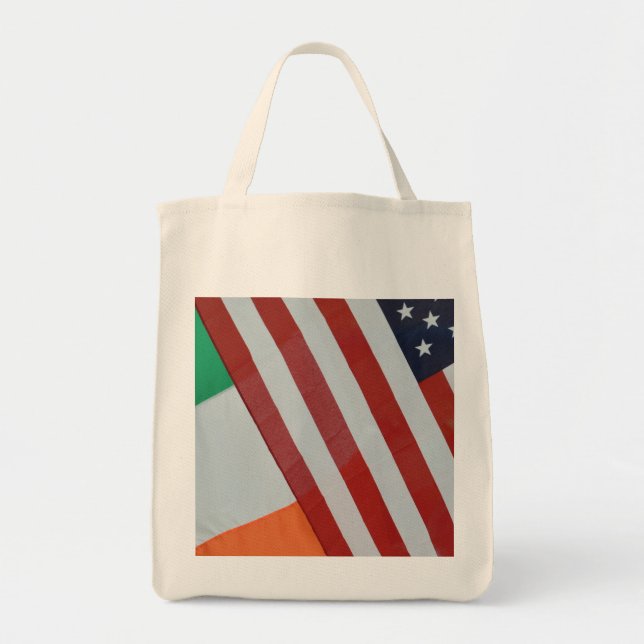 Tote Bag Irlandais et drapeaux des USA (Devant)