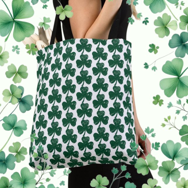 Tote Bag Irlandais Luck Trendy Grunge Clover Leaf (Irish Luck Trendy Grunge Clover Leaf Tote Bag)
