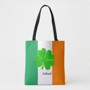 Tote Bag Irlande et quatre feuilles de trèfle, drapeau irl
