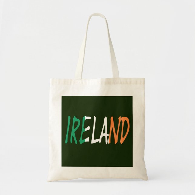 Tote Bag Irlande superposée sur le drapeau irlandais btcnt (Devant)