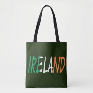Tote Bag Irlande superposée sur le drapeau irlandais stcn