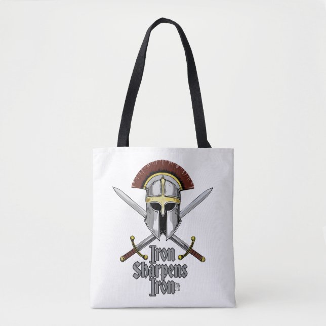 Tote Bag Iron Sharpens Fer Essentiel Inspiration chrétienne (Devant)