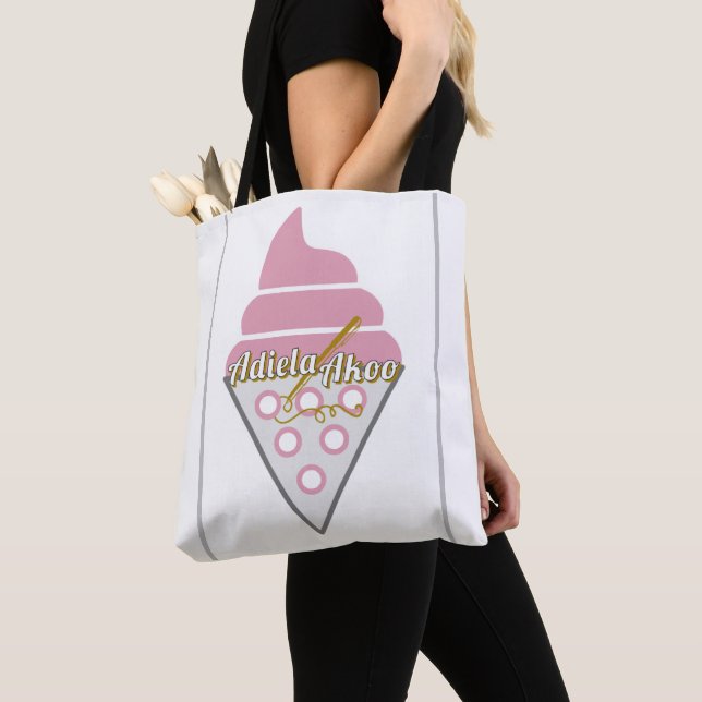 Tote Bag Irrésistible Crème de glace Fourre-tout par la poè (De près)