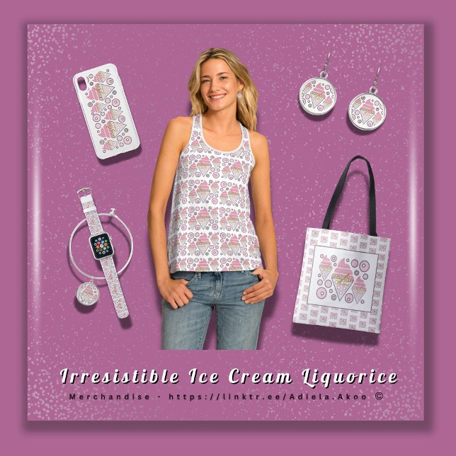 Tote Bag Irrésistible Licorice de glace Fourre-tout - Adiel (BUY NOW Irresistible Ice Cream Liquorice Tank, Tote, Bangle, Watch & Phone Case by Poet Adiela Akoo )