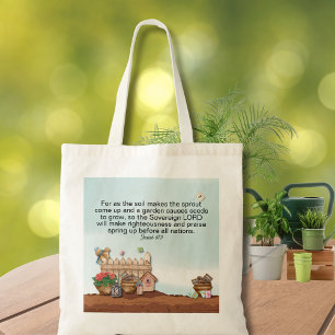 Tote Bag Isaïe 61:11 Verset biblique Jardin de printemps
