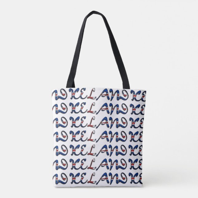 Tote Bag Islande Drapeau Typographie couleur Pays européen (Dos)