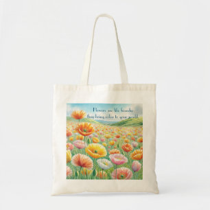 Tote Bag Islande Poppy Field & Quote