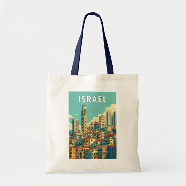 Tote Bag Israel Illustration Travel Art Vintage (Devant)