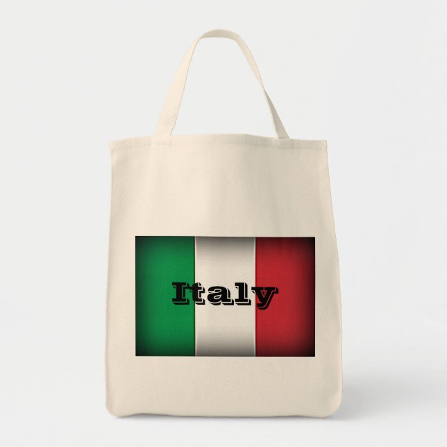 Tote Bag Italie Drapeau bord foncé (Devant)