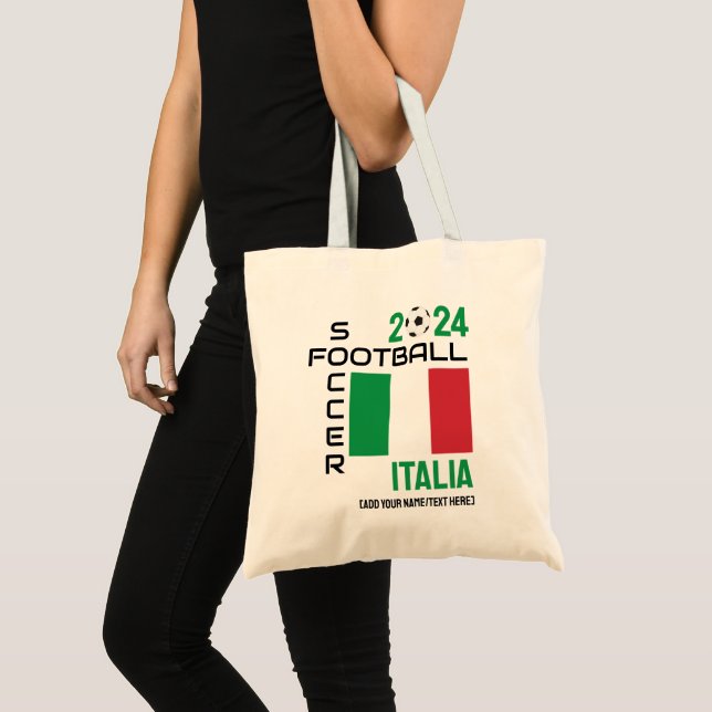 Tote Bag ITALIE ITALIE Football Nom Personnalisé 2024 Chaqu (Devant (produit))