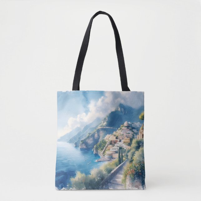 Tote Bag Italie Positano Romantique Voyage Anniversaire Cad (Devant)