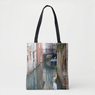 Tote Bag Italie, Venise, reflets et petit pont de