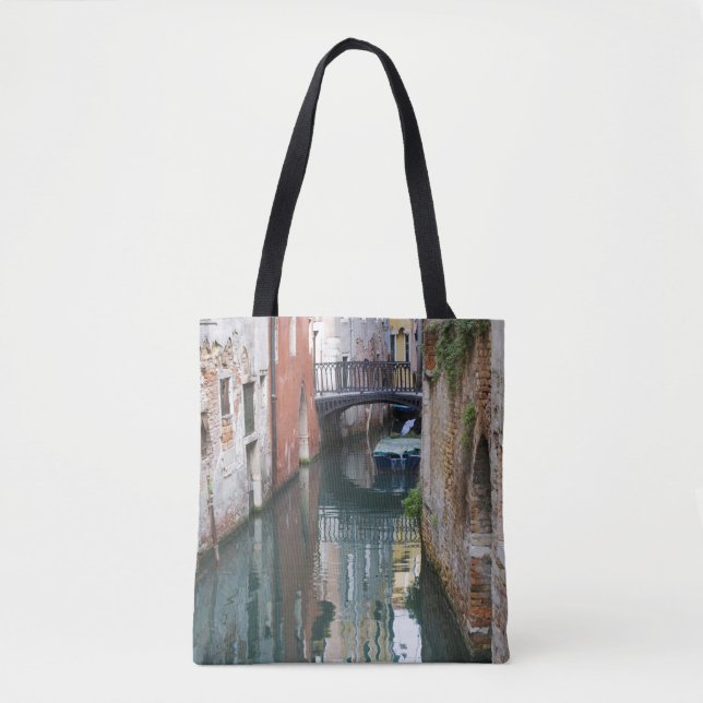 Tote Bag Italie, Venise, reflets et petit pont de (Devant)