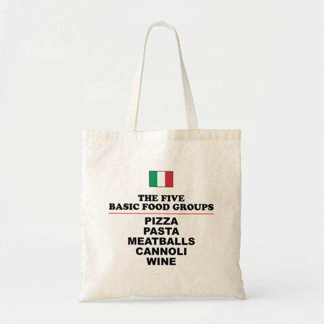 Tote Bag Italien Cinq groupes alimentaires de base (Devant)