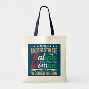 Tote Bag Italienne femme avec une cuillère en bois drôle it