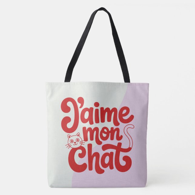 Tote Bag J’aime mon chat (Devant)