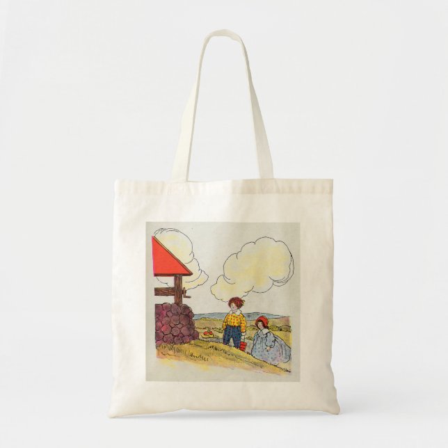 Tote Bag Jack et Jill montèrent la colline Nursery Rhyme (Devant)