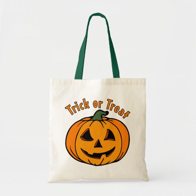 Tote Bag Jack-o'-lantern Citrouille sculpté Tricoter ou tra (Devant)