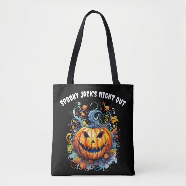 Tote Bag Jack-O-Lantern éffrayant (Devant)