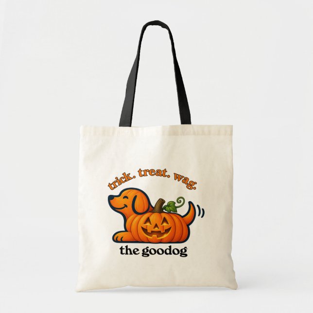 Tote Bag Jack-O-Lantern Pup orange (Devant)