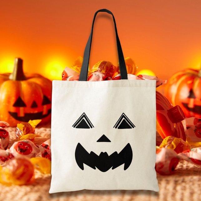 Tote Bag Jack O’Lanterne à bouche de chauve-souris avec yeu (Créateur téléchargé)