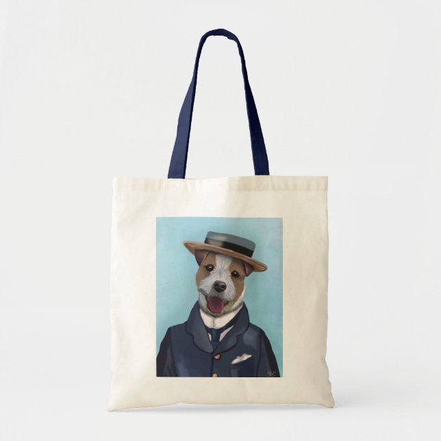 Tote Bag Jack Russell dans un bateau (Devant)