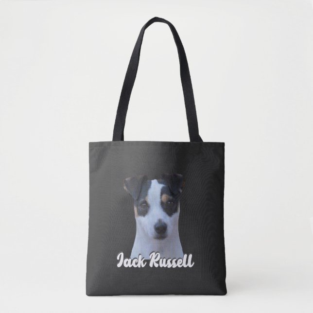 Tote Bag Jack Russell Drôle Citation - J'Aime Mon Jack Russ (Devant)