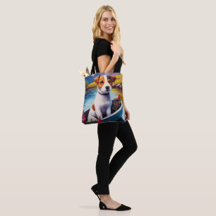 Tote Bag Jack Russell sur une pagaie : Une aventure pittore