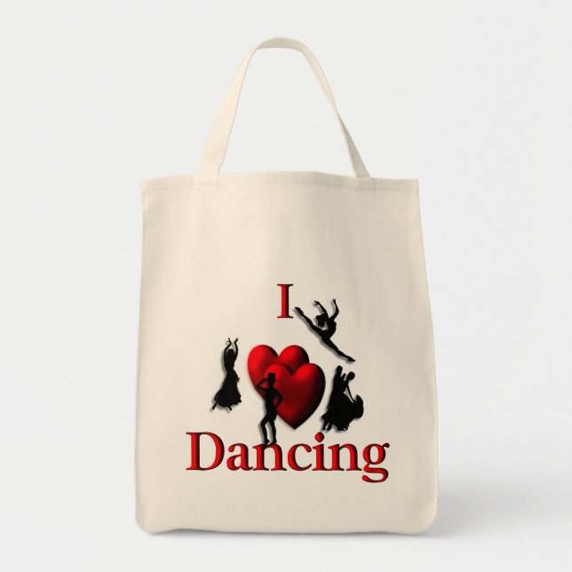 Tote Bag J'adore danser des deux côtés (Devant)