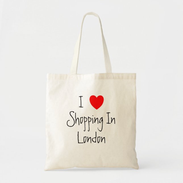 Tote Bag J'adore faire du shopping à Londres (Devant)