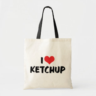 Tote Bag J'adore Ketchup Cœur - Amateur de Catsup