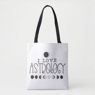 Tote Bag J'adore l'astrologie phases du soleil et de la lun