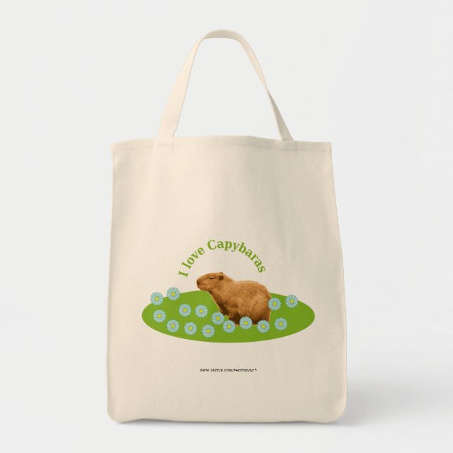 Tote Bag J'adore les capybaras (Devant)