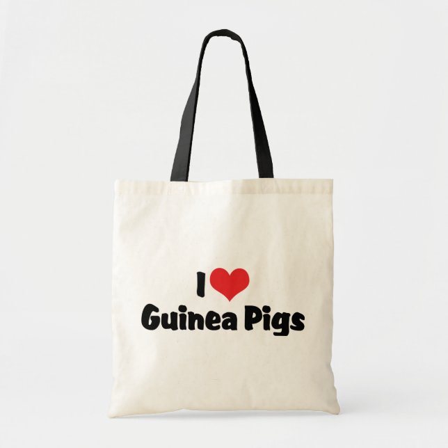 Tote Bag J'adore les cochons d'Inde à coeur (Devant)