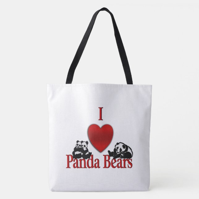 Tote Bag J'adore les ours pandas (Devant)