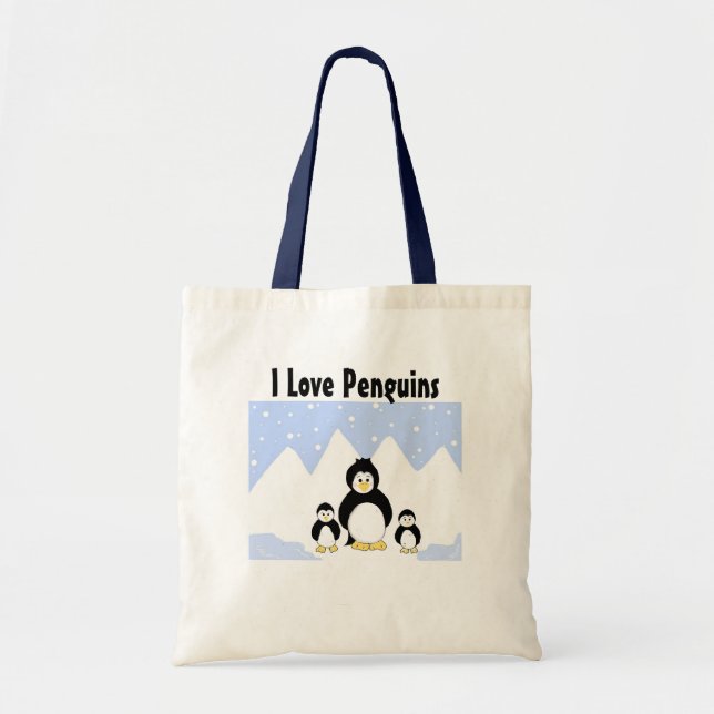 Tote Bag J'adore les pingouins (Devant)