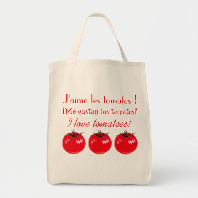 Tote Bag J'adore les tomates ! (Devant)