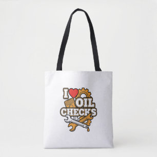 Tote Bag J'adore les vérifications d'huile Blague sur les m