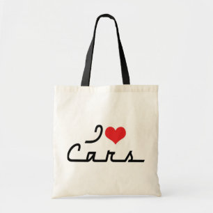 Tote Bag J'adore les voitures à cœur - Amateur de voitures