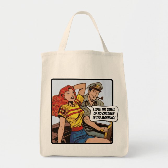 Tote Bag J'adore l'odeur d'absence d'enfants le matin ! (Devant)