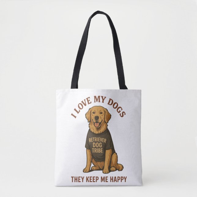 Tote Bag J'adore mes chiens (Devant)