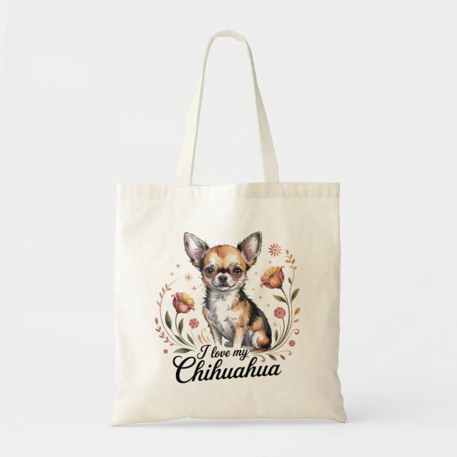 Tote Bag J'adore mon chihuahua  (Devant)