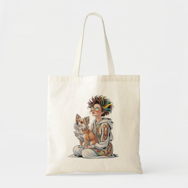 Tote Bag  j'adore mon chihuahua  (Devant)