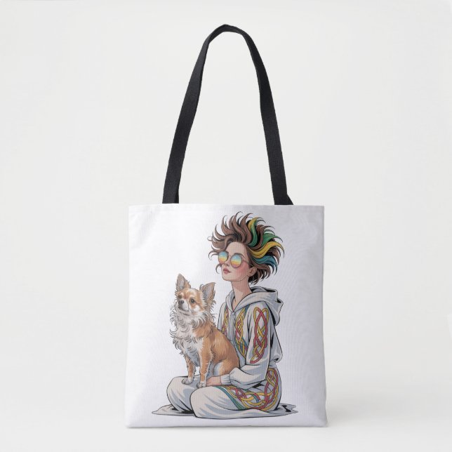 Tote Bag  j'adore mon chihuahua  (Devant)