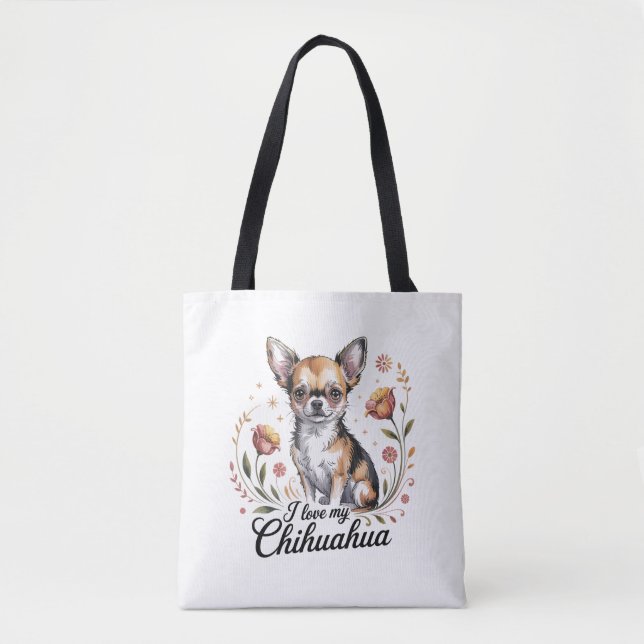 Tote Bag J'adore mon chihuahua  (Devant)